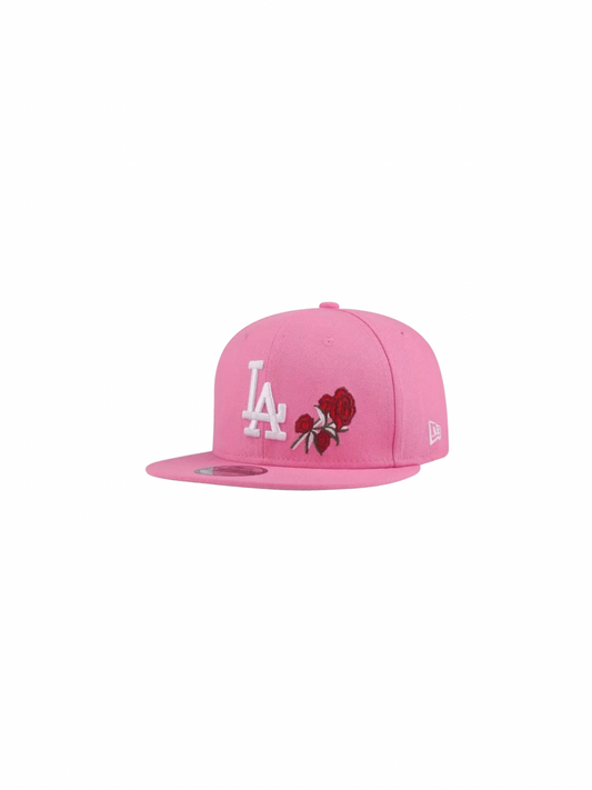 Pink LA Flower Embroidered Cap