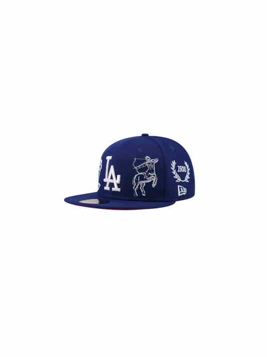Navy Bule LA Embroidered Fitted Cap