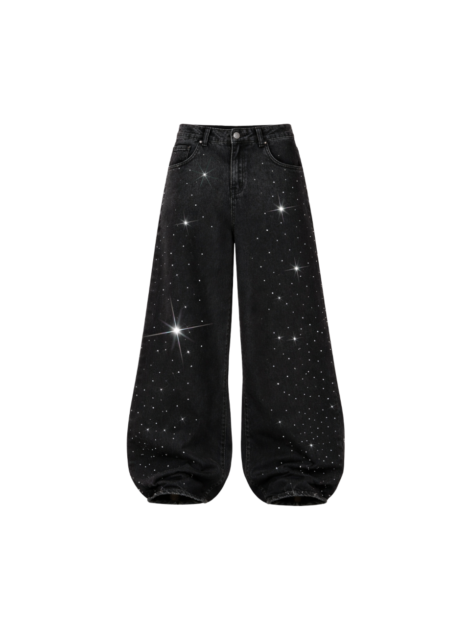 Rhinestone Black Jeans – Y2KGloball