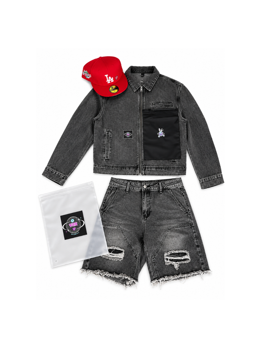 Y2K Denim Grey Streetwear Set
