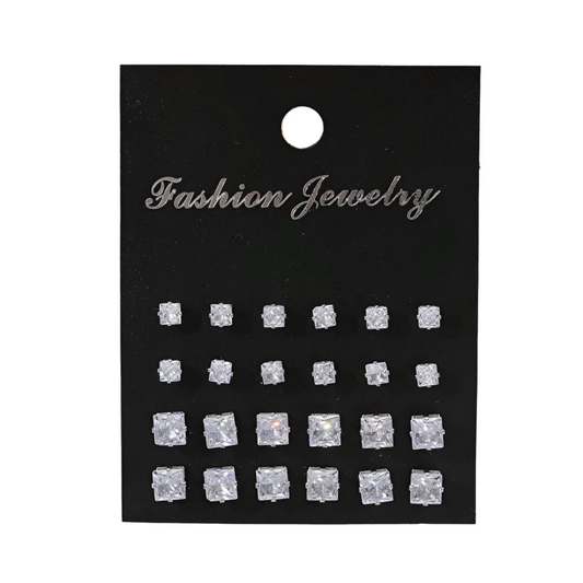 All White Diamond Earrings