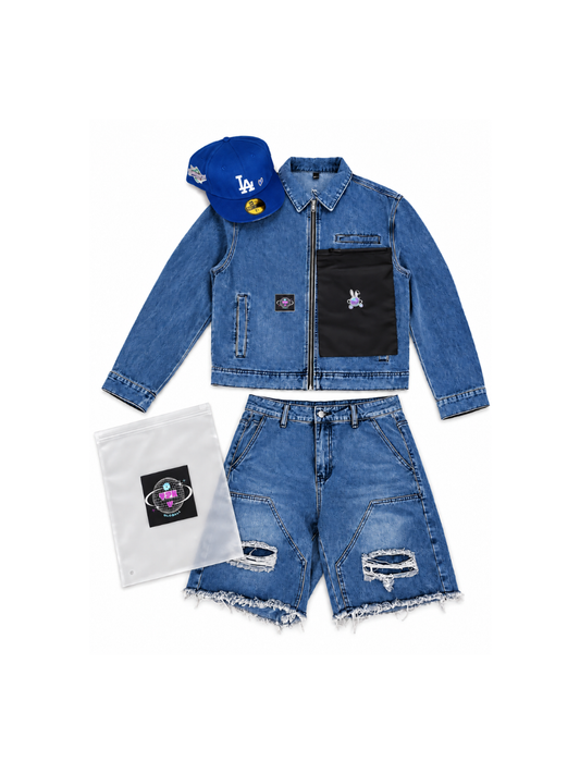 Y2K Denim Blue Streetwear Set