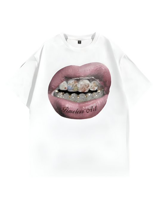 Vintage Lip Grill White T