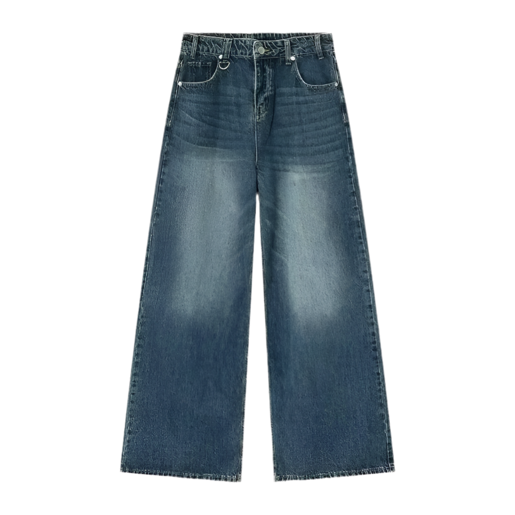 Blue Washed Baggy Jeans