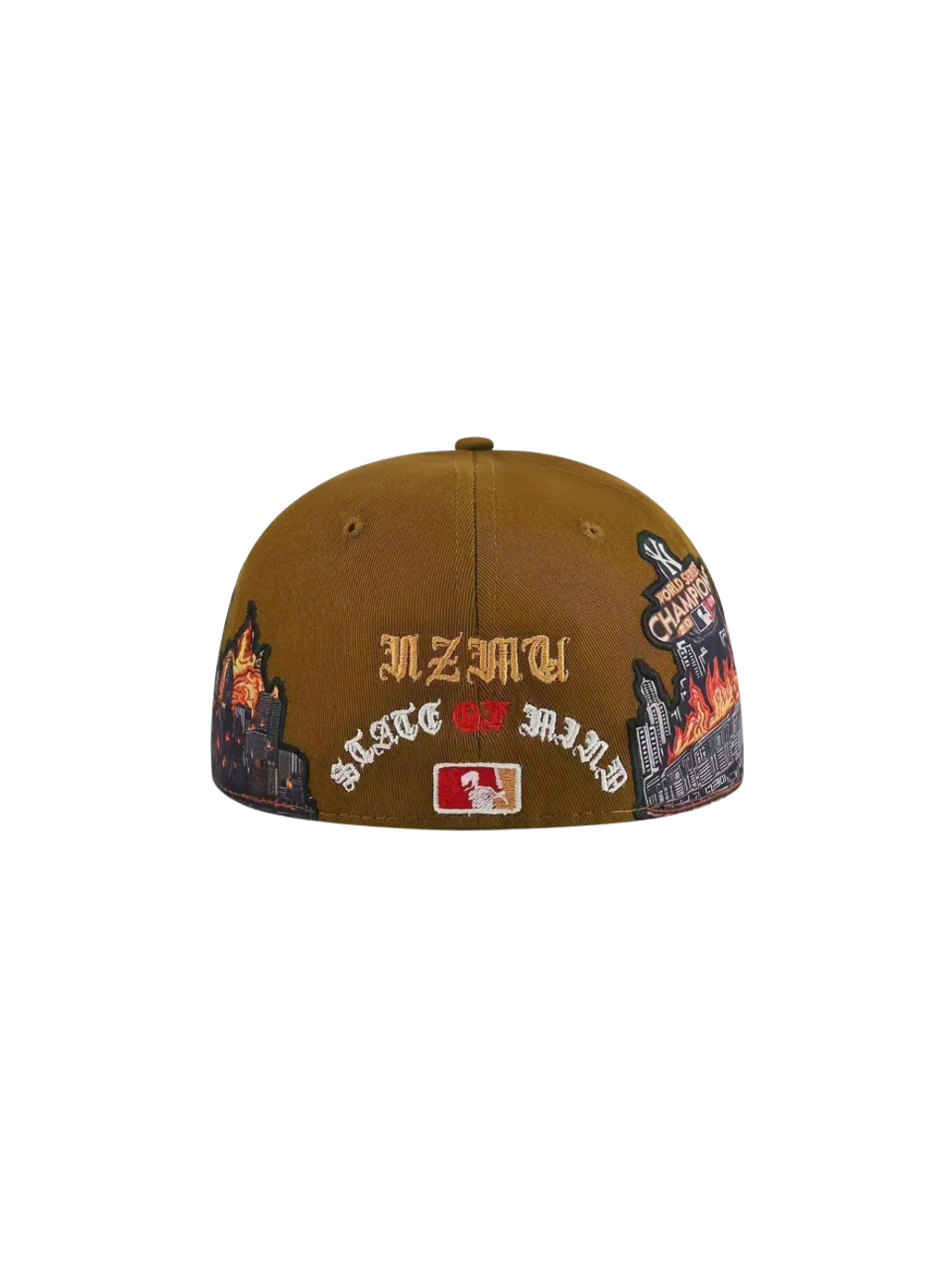 Coffee Brown Embroidered Fitted Cap