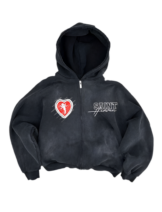 Heart Vintage Zip Up