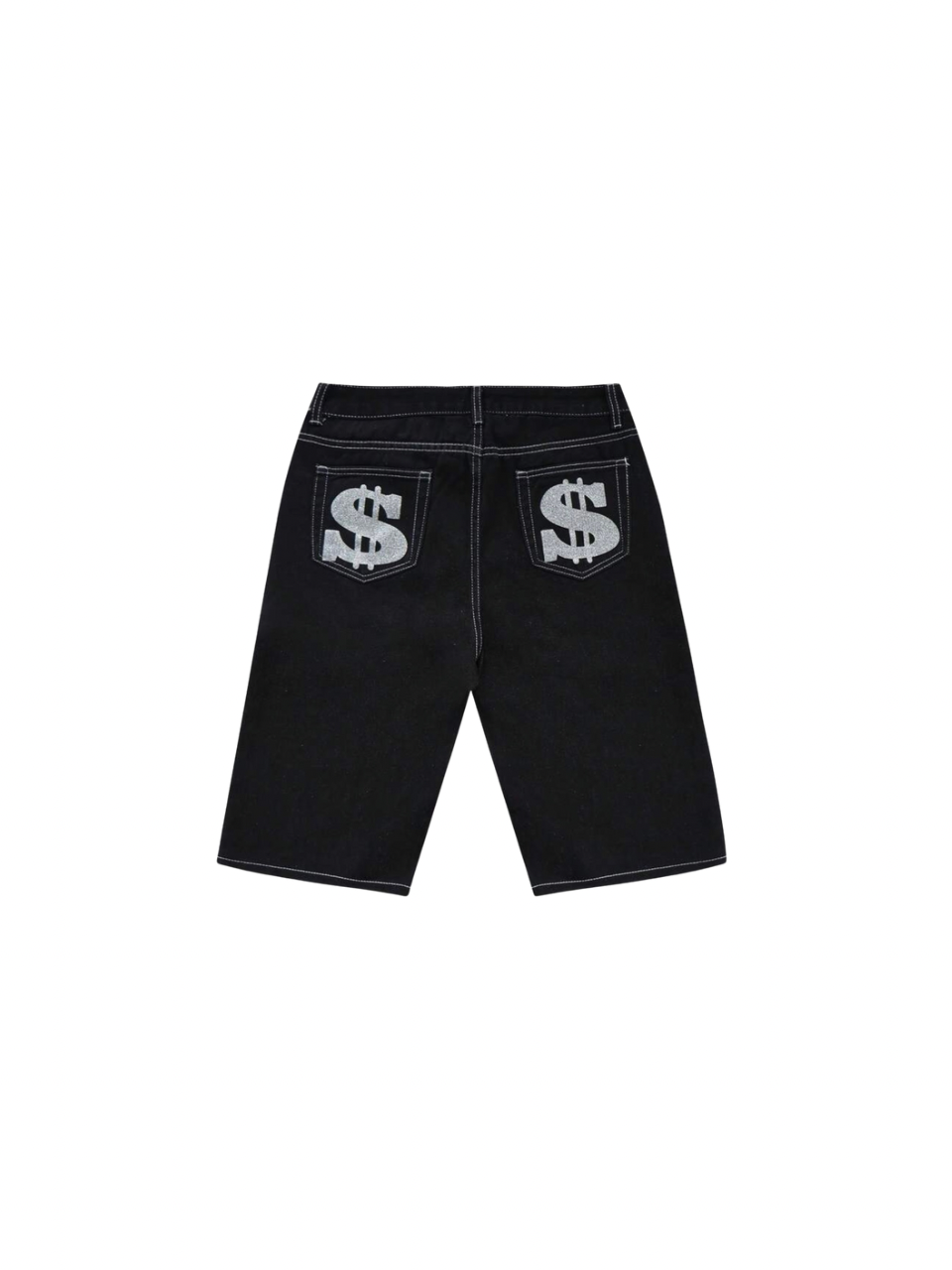 Star Letter Design Embroidered Jorts