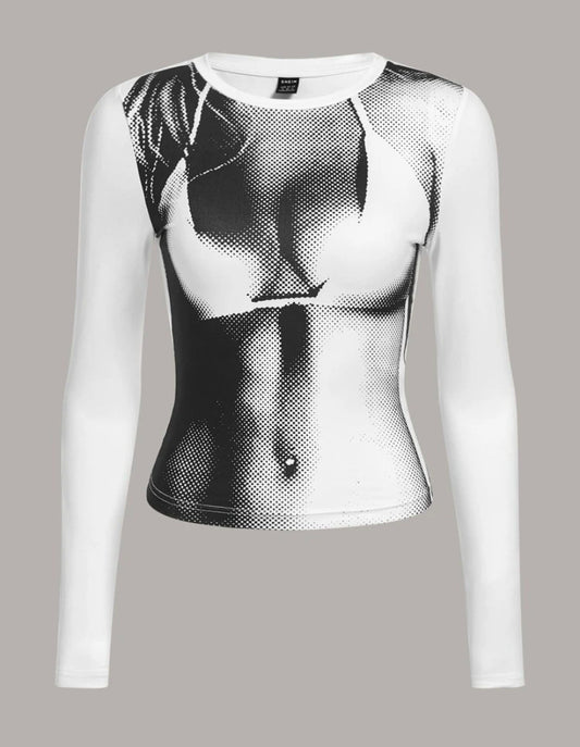 3D Body Print Crop Tee