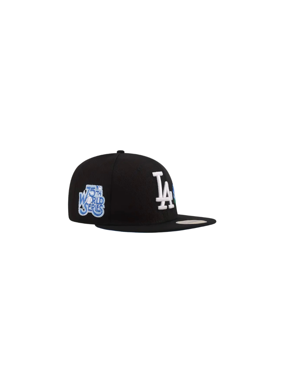 LA Flower Black Embroidered Fitted Cap