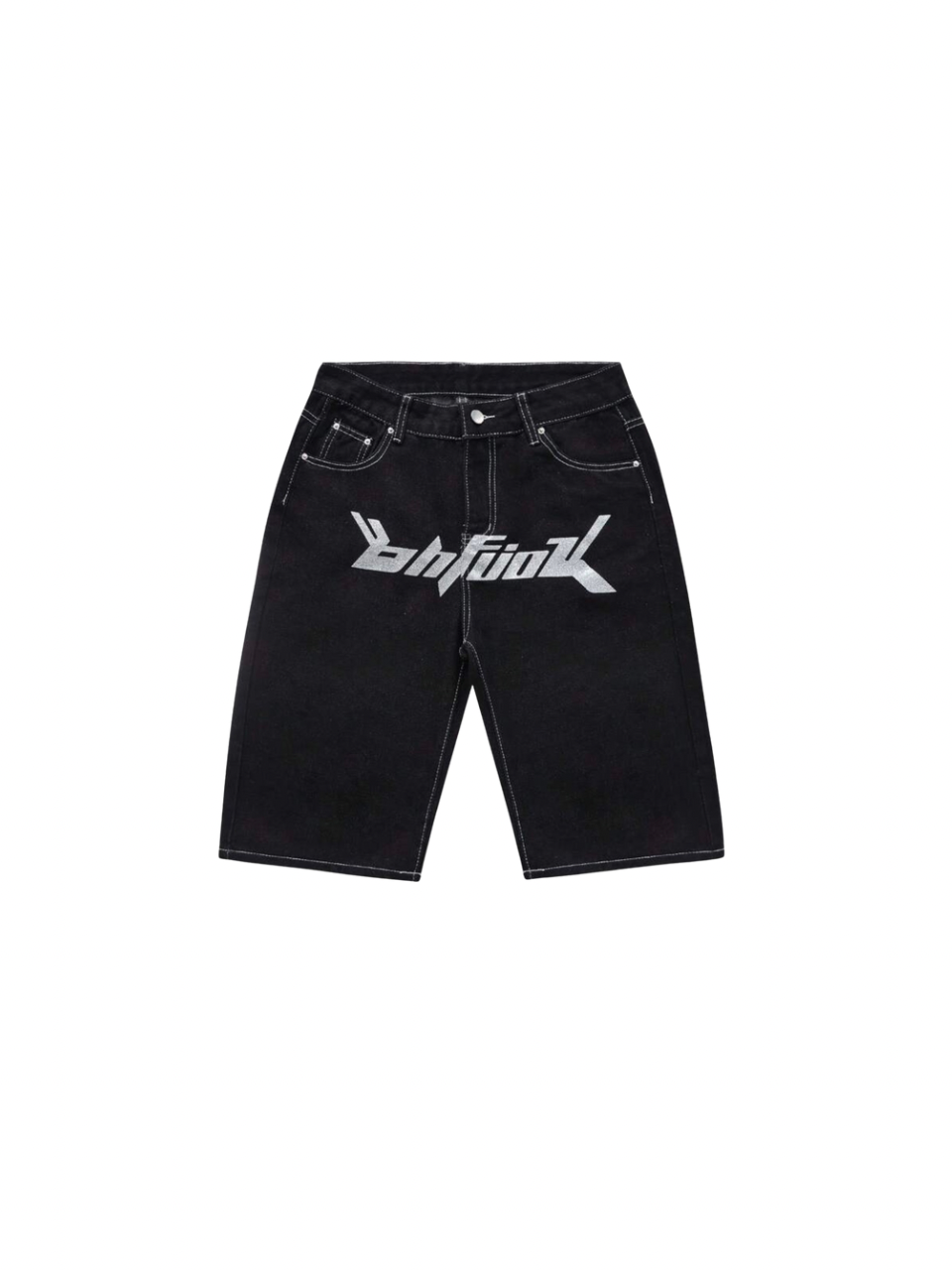 Star Letter Design Embroidered Jorts